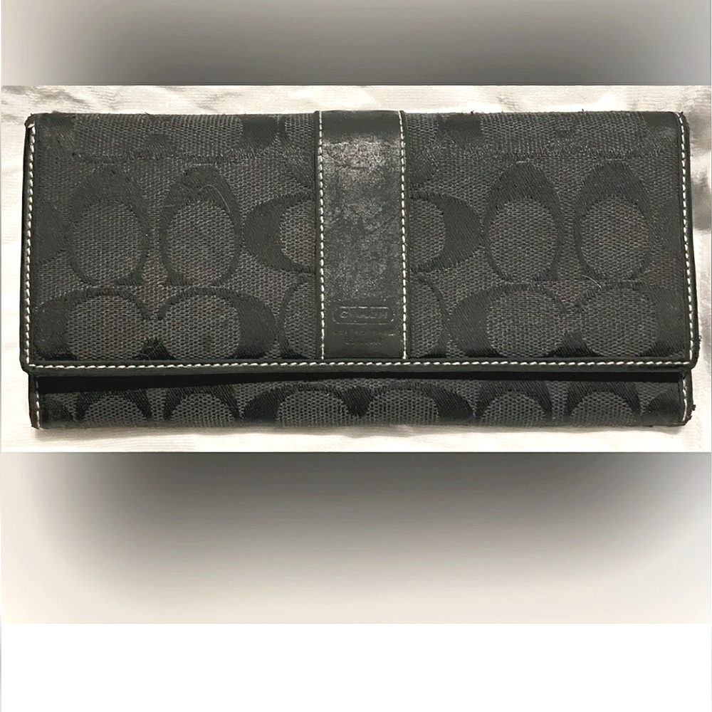 Coach Black w/Leather Trim and Interior Bifold Wallet